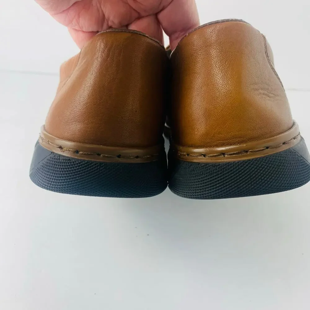 Rieker Mens' Brown Tan Leather Summer Slip On Shoe Size 46 Comfort Lightweight